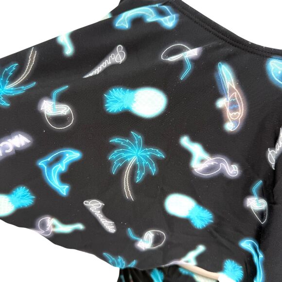 Torrid Flounce Bikini Swim Set 1X 14 16 Tropical Neon Print High Waist Bottom - Picture 6 of 16